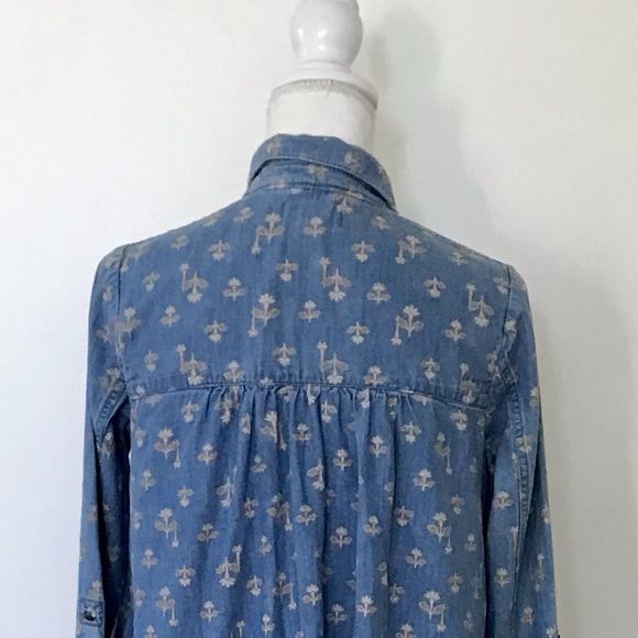 ANTHROPOLOGIE Pilcro &The Letterpress Blue Denim Long Sleeve Dress w/Pockets 2P - Picture 5 of 14